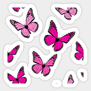 Pink Butterfly Pattern Sticker